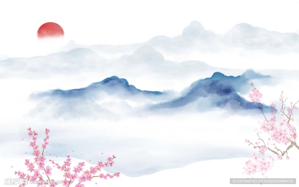 日出樱花