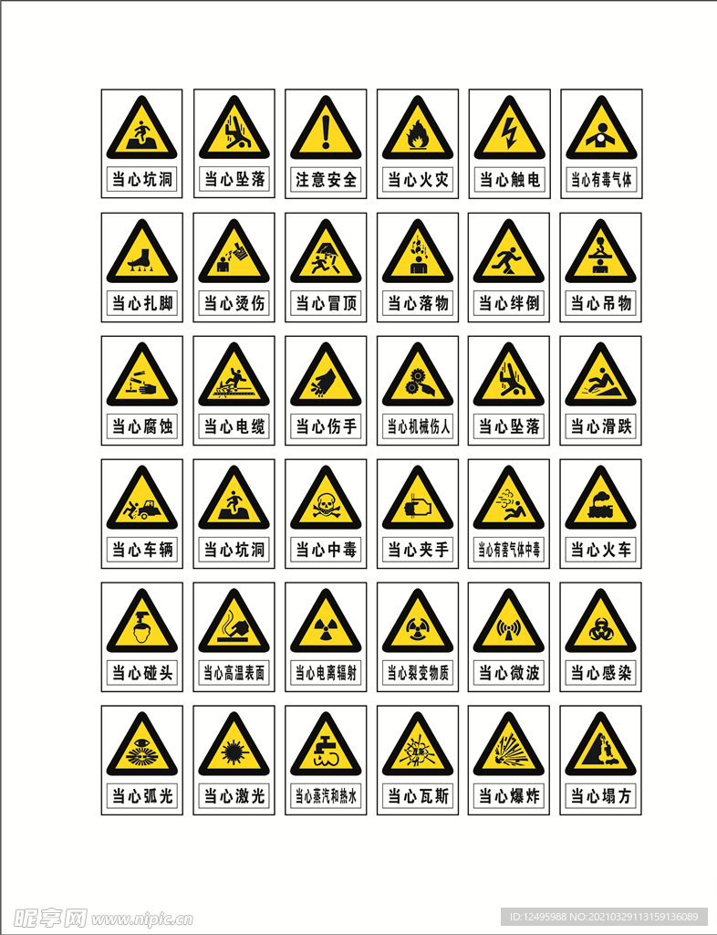 当心警示牌合集图片