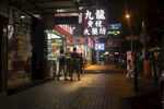 香港夜景 街道 广告牌 霓虹灯