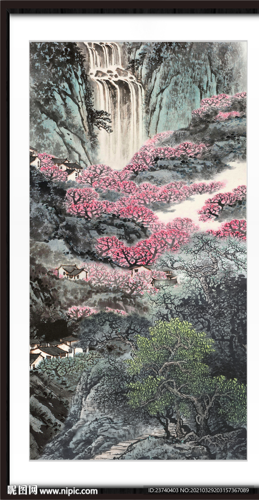 竖幅山水画