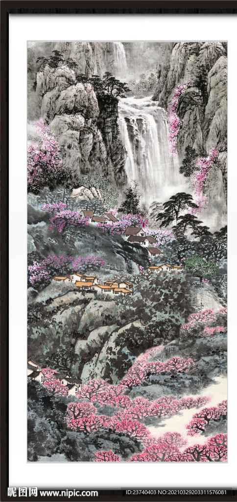 竖幅山水画