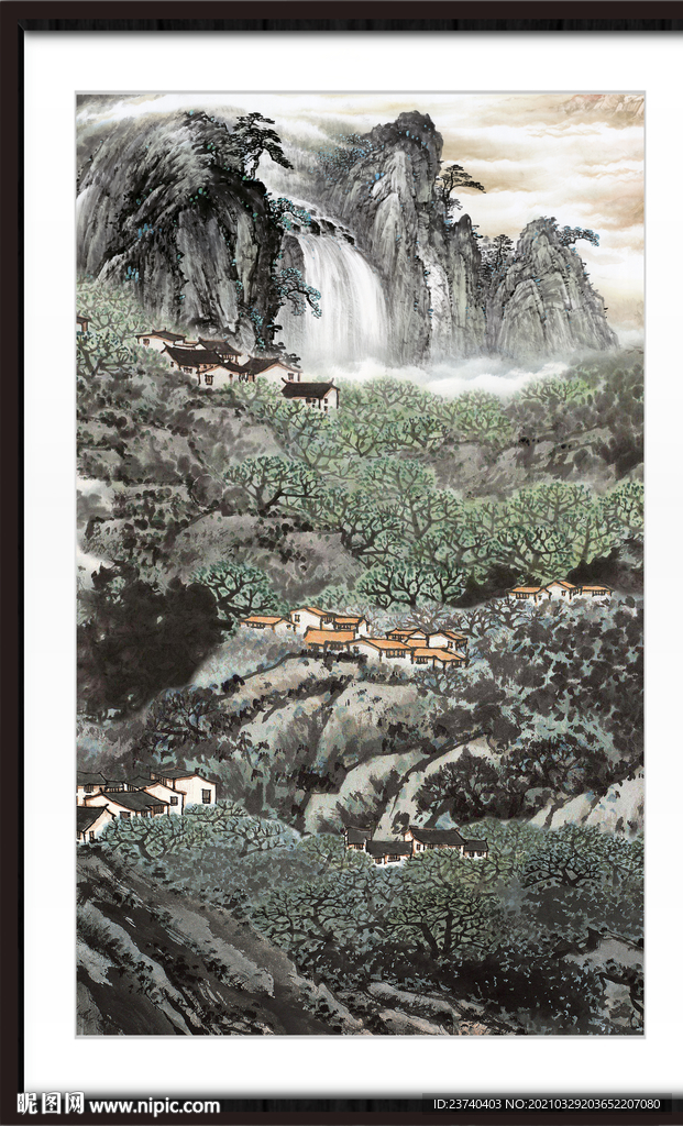 竖幅山水