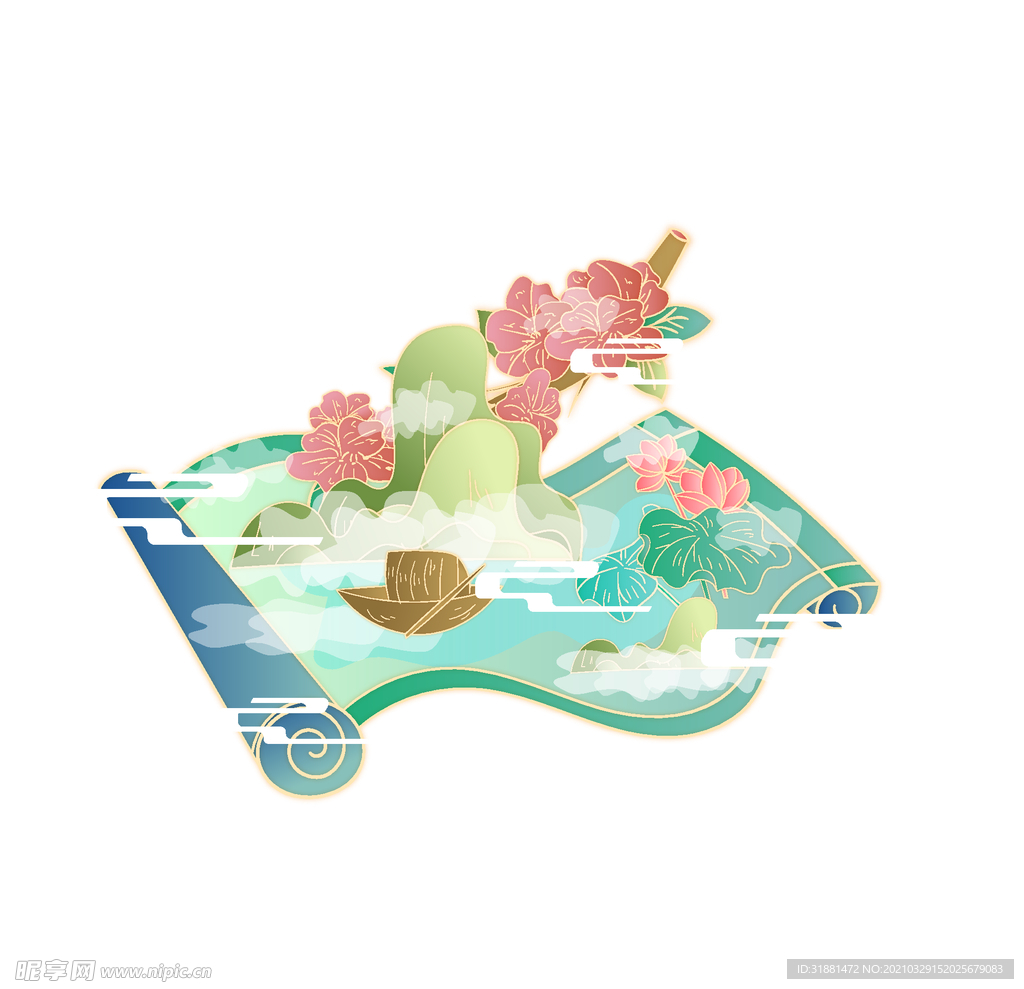 新中式山水插画