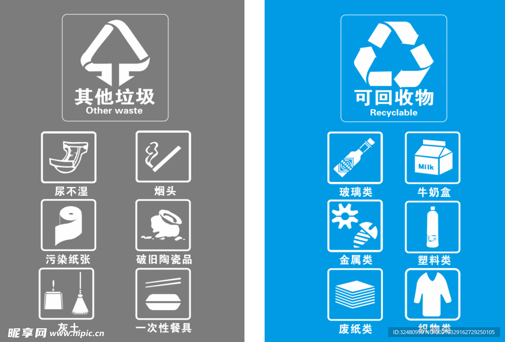 可回收 其他垃圾 图标