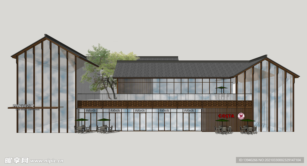 新中式商业街建筑