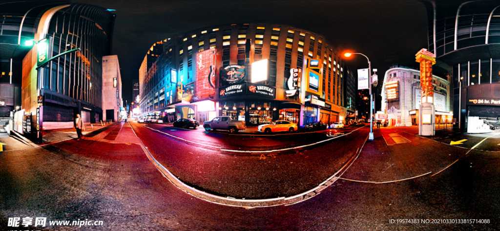 曼哈顿之夜夜景HDRI贴图