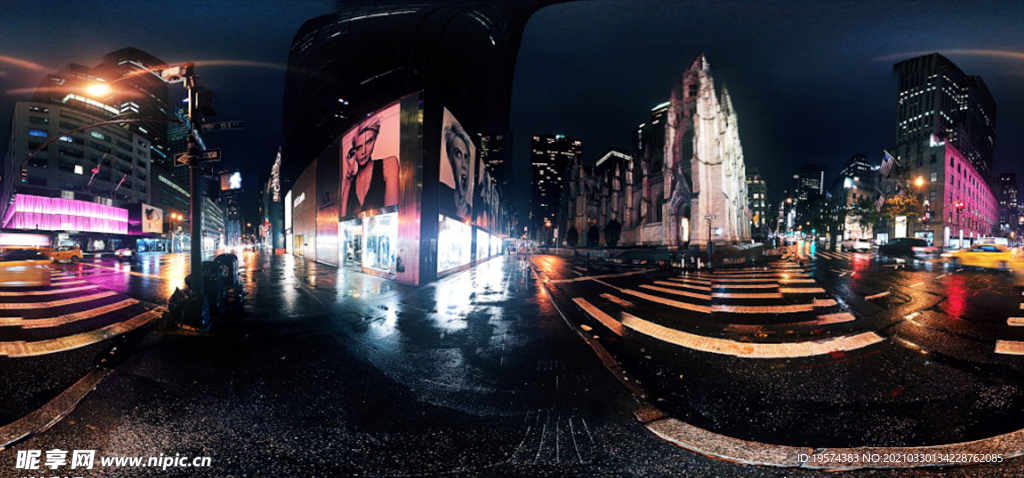 曼哈顿之夜夜景HDRI贴图