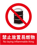 禁止放置易燃物