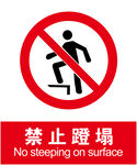 禁止蹬塌