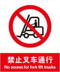 禁止叉车通行
