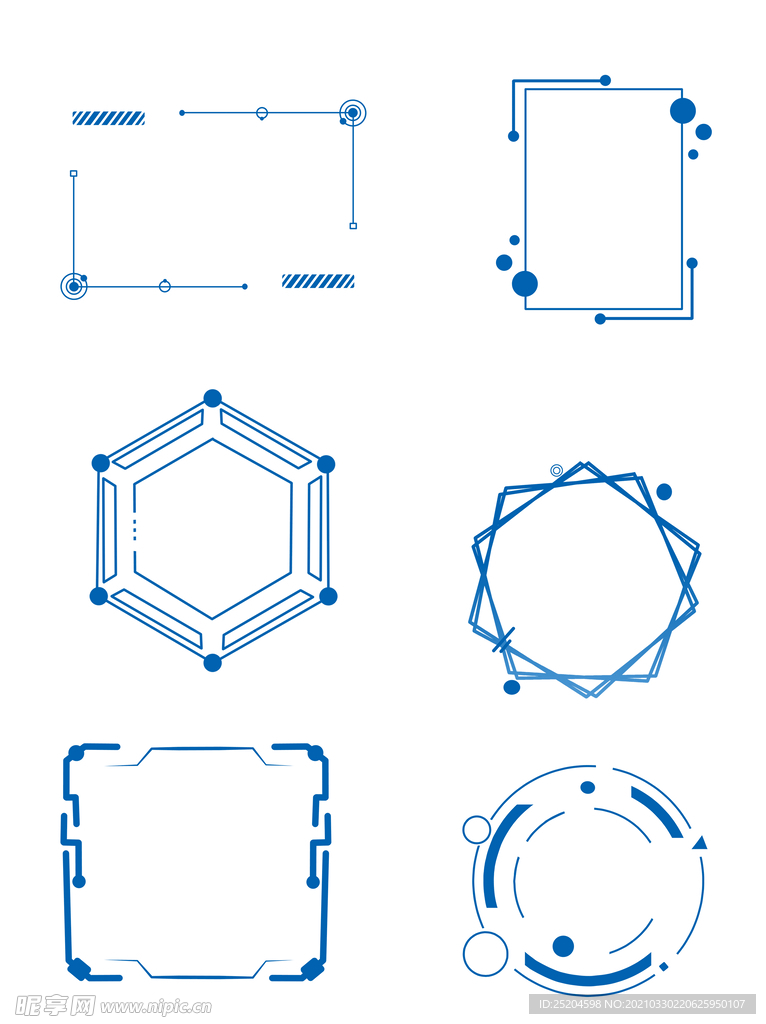 蓝色科技几何边框