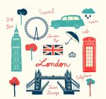 英国伦敦旅行元素
