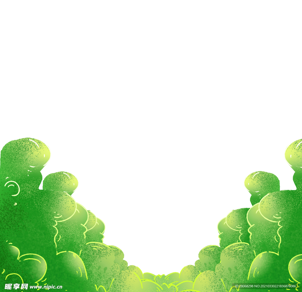 卡通绿色装饰插画植物元素