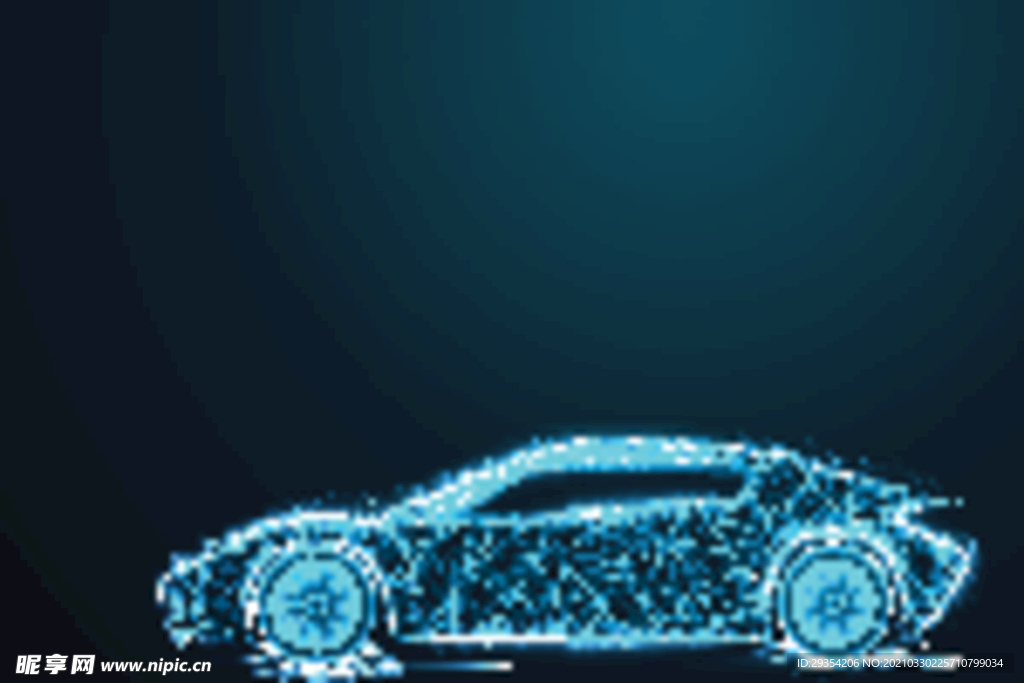 智能驾驶科技粒子线条汽车图片