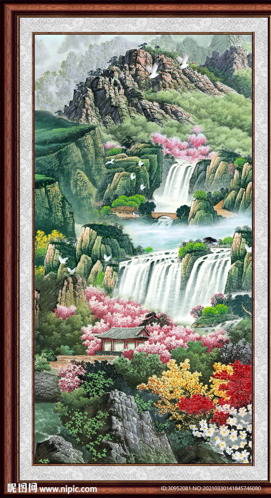 竖版山水画