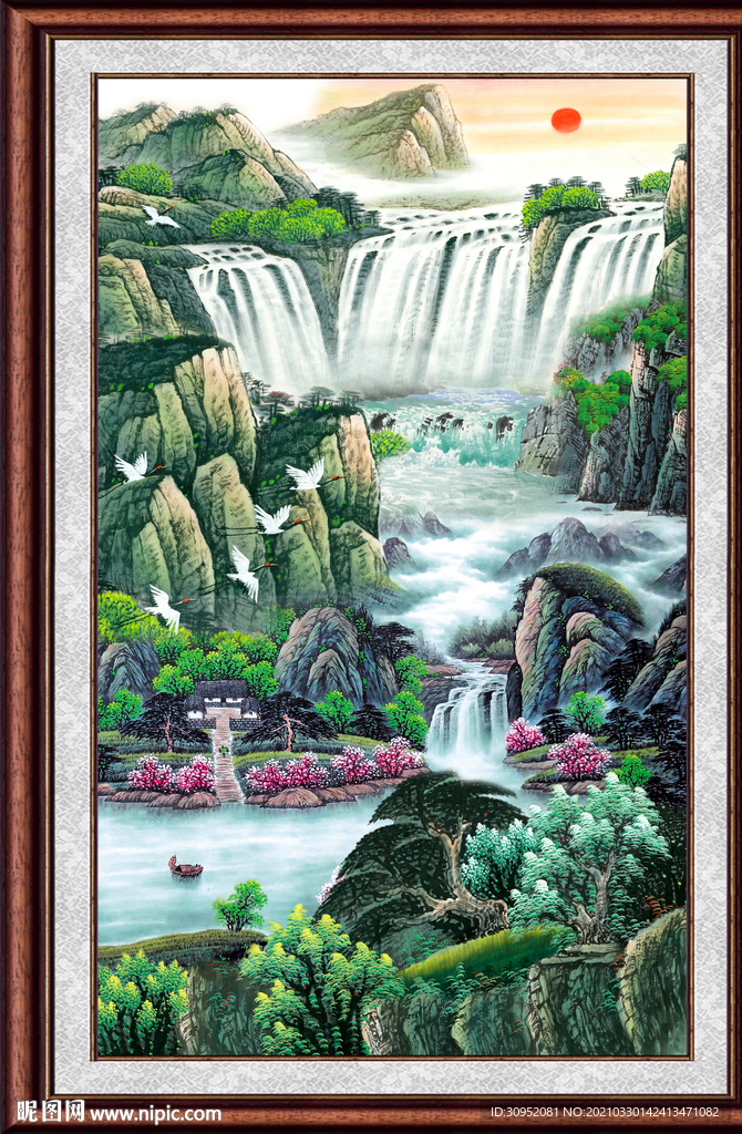 竖版山水画
