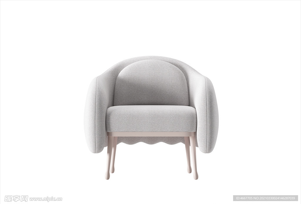 单人沙发模型 贵妃椅模型