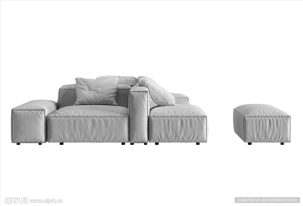 组合沙发模型 多人沙发模型