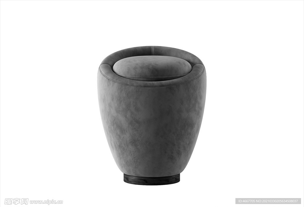 3D凳子模型 皮墩家具