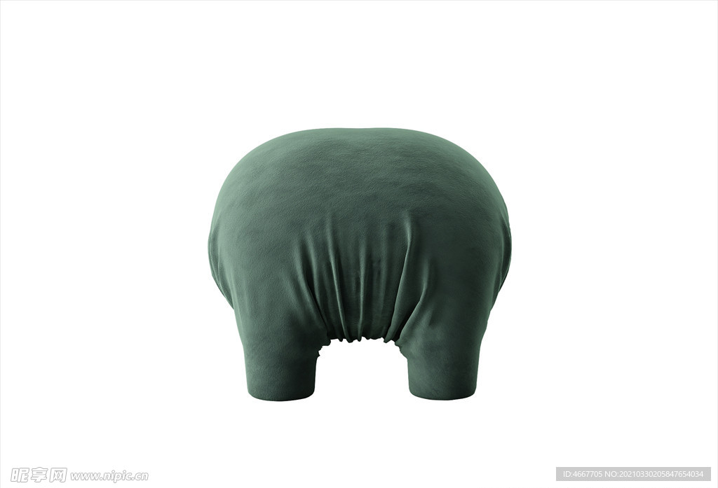 3D凳子模型 皮墩家具