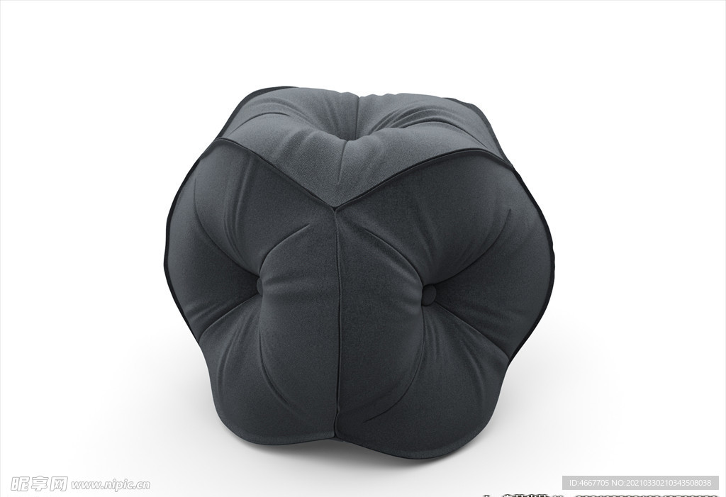 3D凳子模型 皮墩家具    