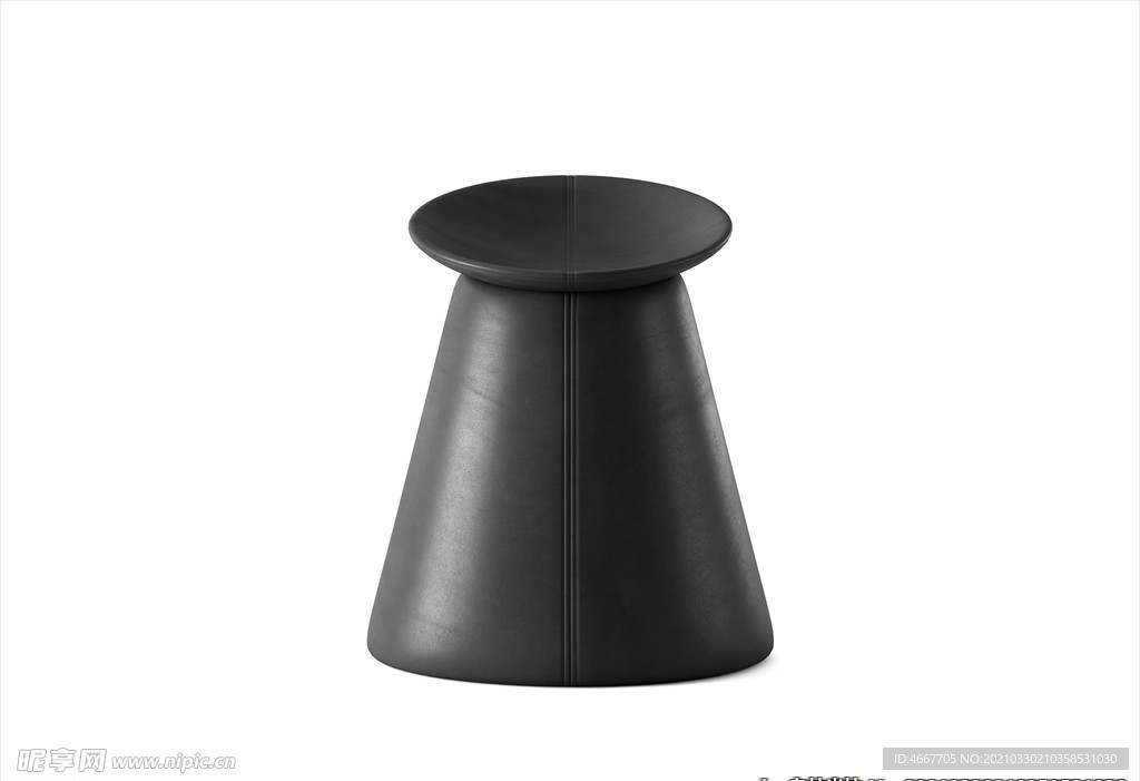 3D凳子模型 皮墩家具    