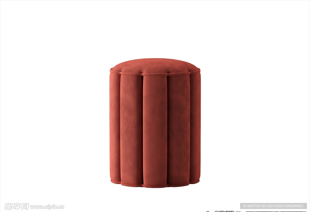 3D凳子模型 皮墩家具    