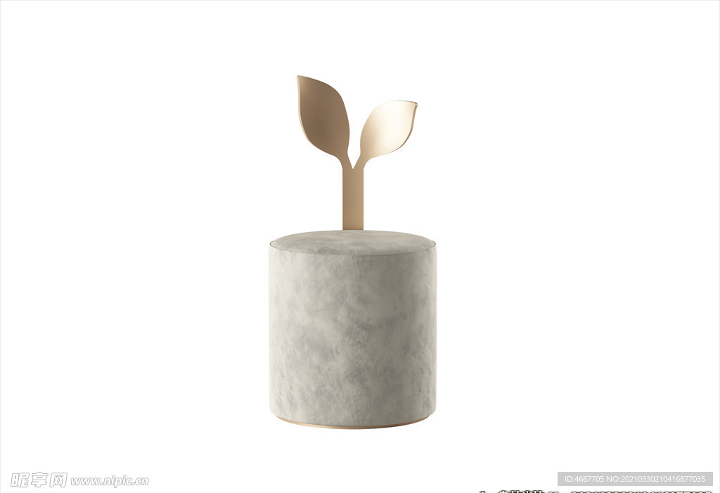 3D凳子模型 皮墩家具    