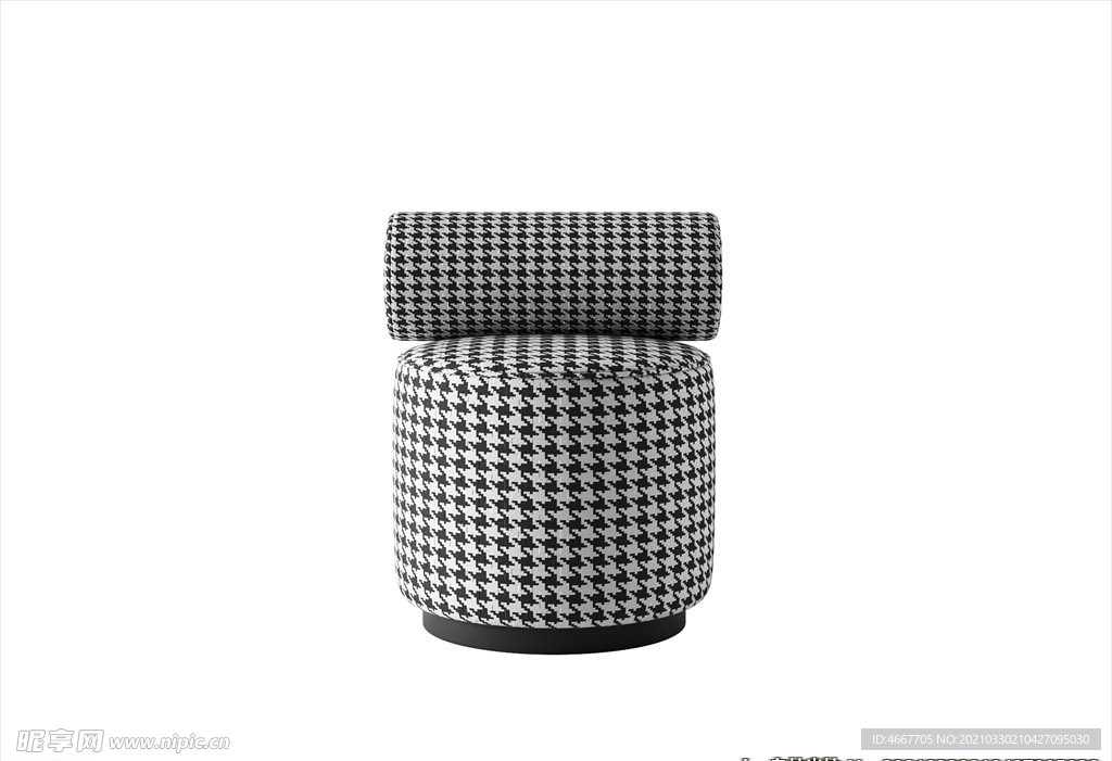 3D凳子模型 皮墩家具    