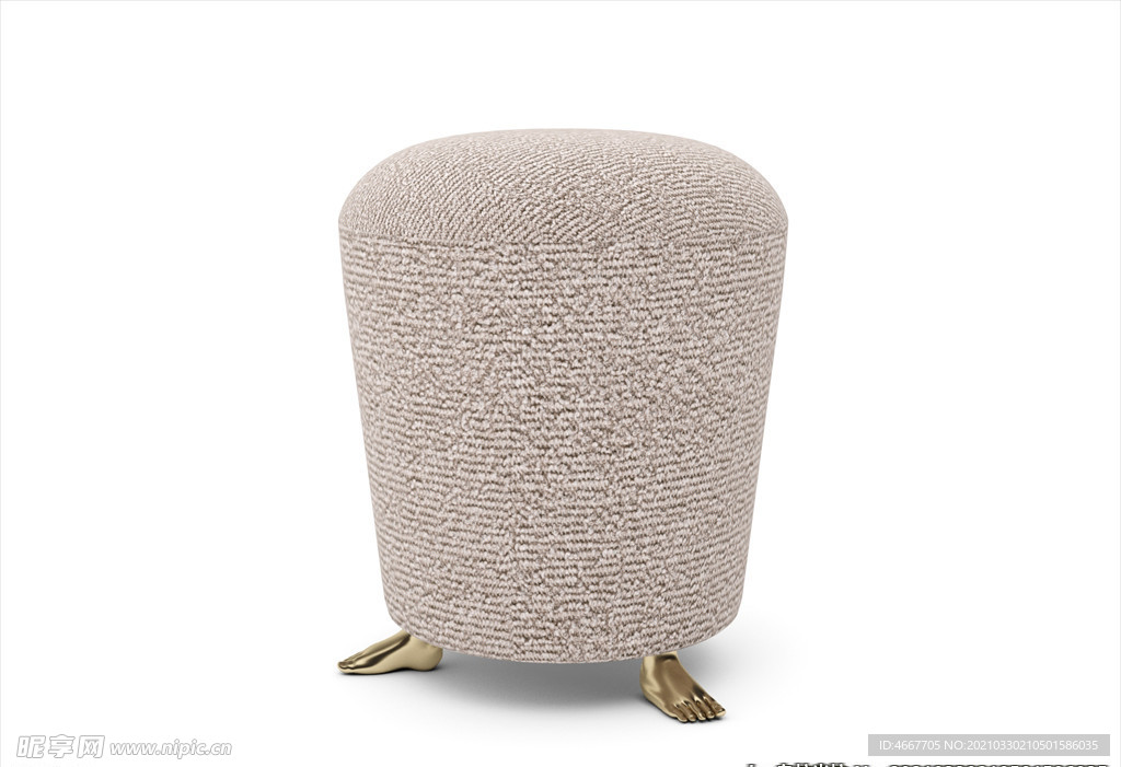 3D凳子模型 皮墩家具    