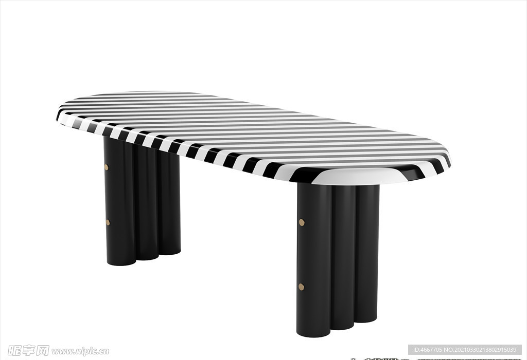 3D长凳模型 凳子家具    