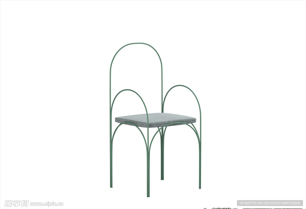 3D吧椅模型 高脚椅家具   