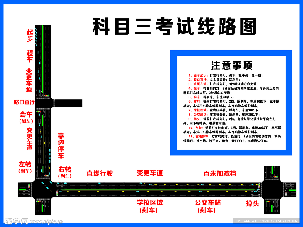 驾驶员考试科目三线图图