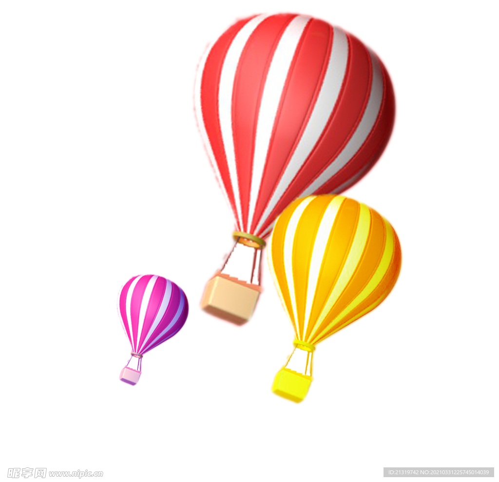 彩色卡通热气球