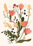 手绘植物花朵插画