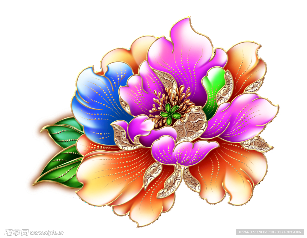 牡丹花分层
