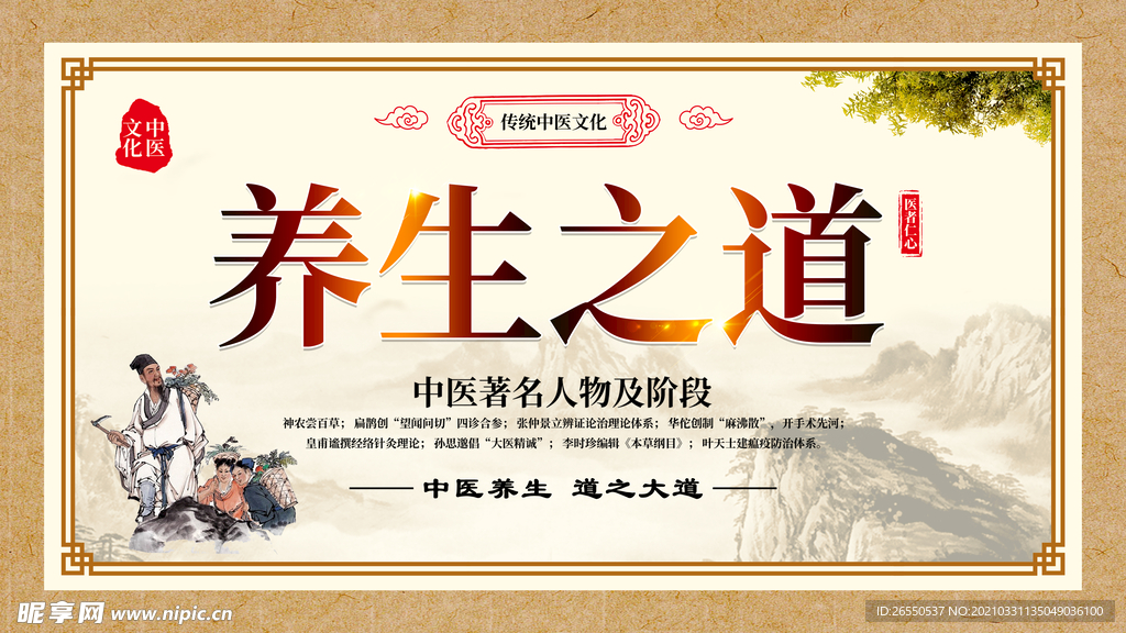 养生之道 展板