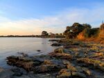 奥克兰海滨小镇夕阳风景