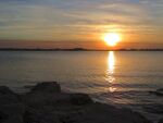 新西兰海滨夕阳风景