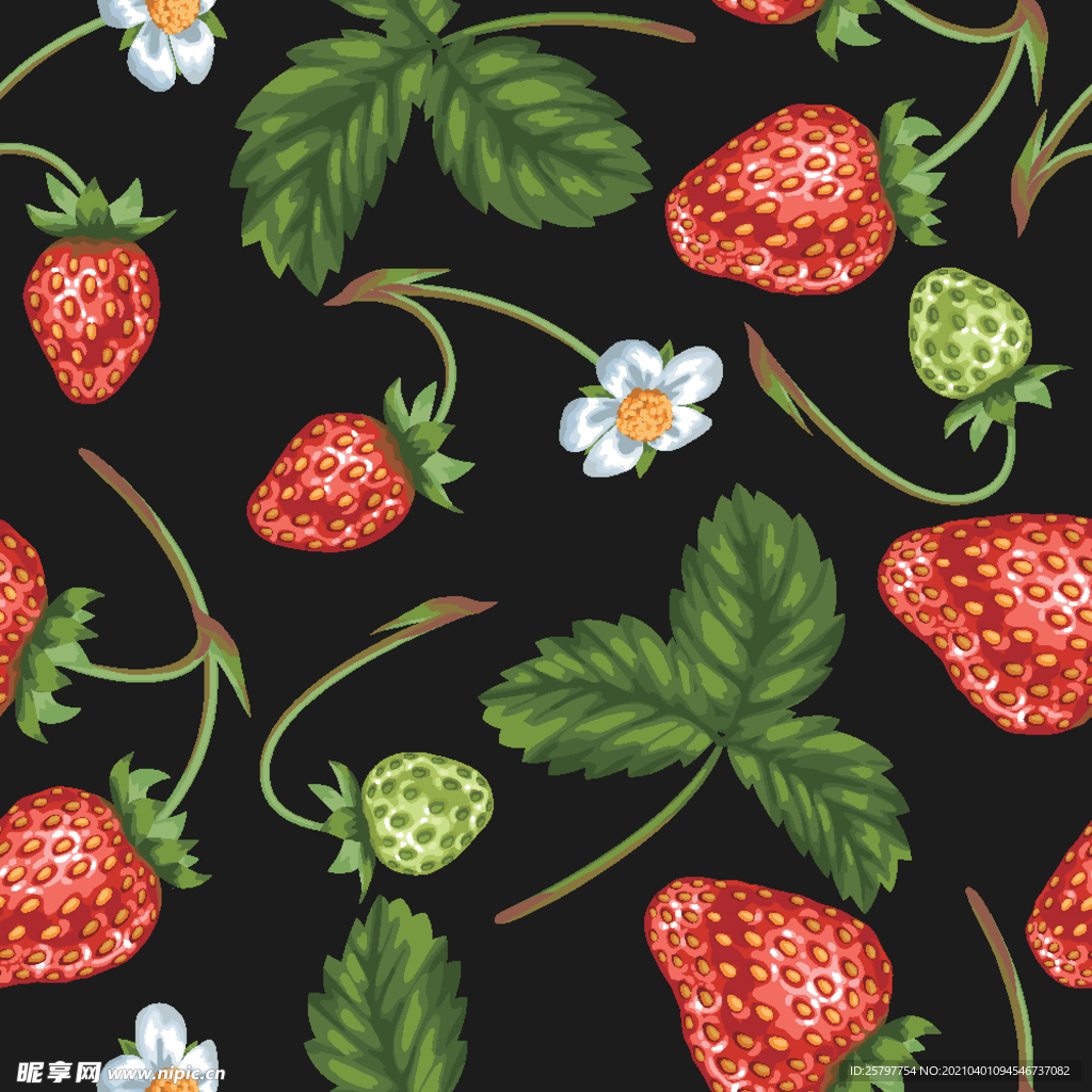 草莓无缝背景