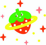 卡通水果星星草莓