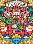 板绘财神