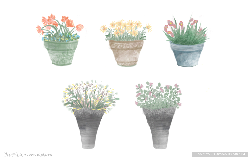 花卉插画背景素材图