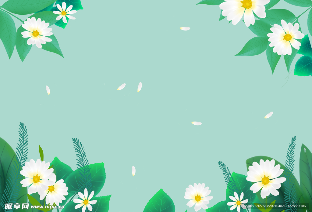 花卉插画背景素材图