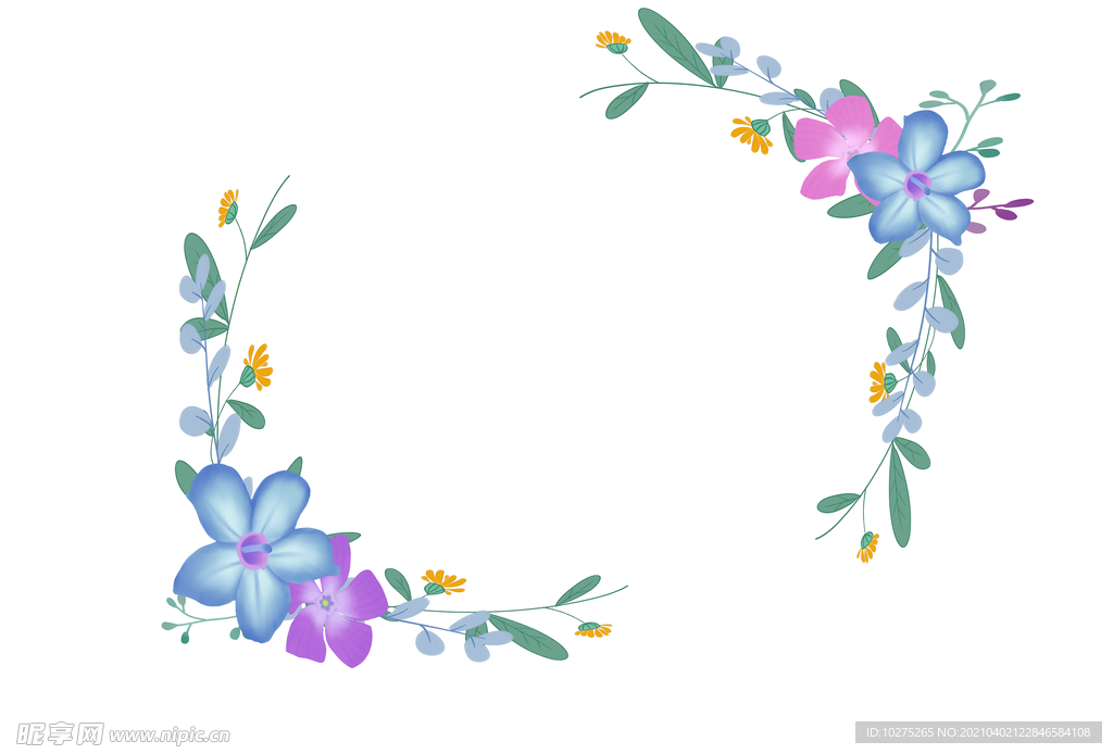 花卉插画背景素材图