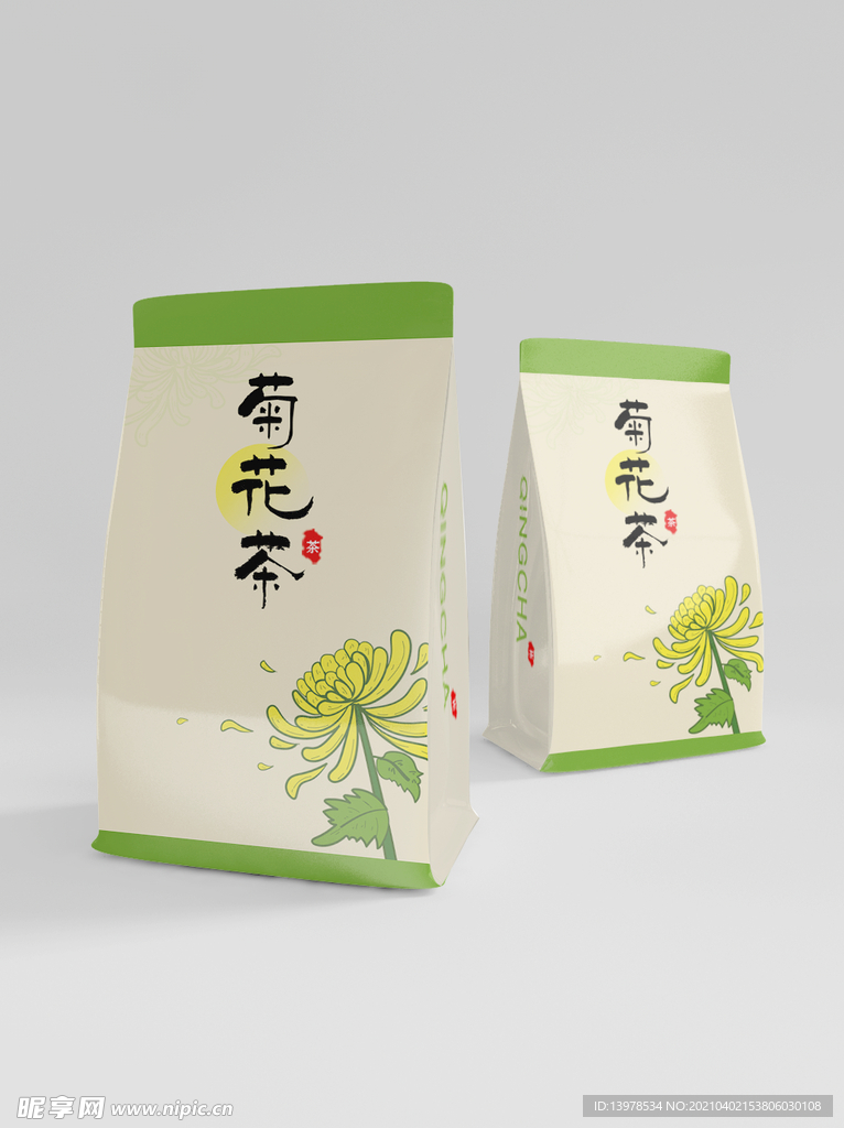 清新菊花茶包装设计平面图