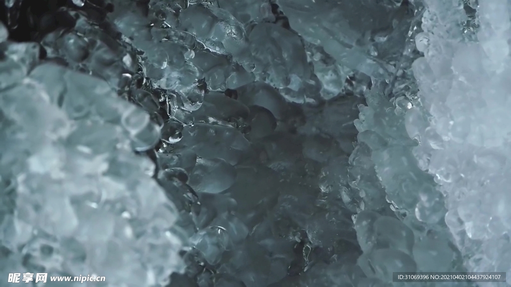 高清4K视频冰川融化成水