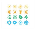太阳矢量图图标徽标模板设计