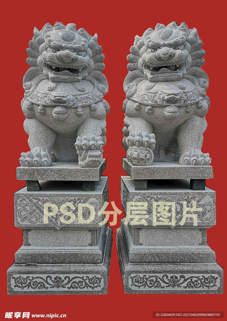 一对石狮子