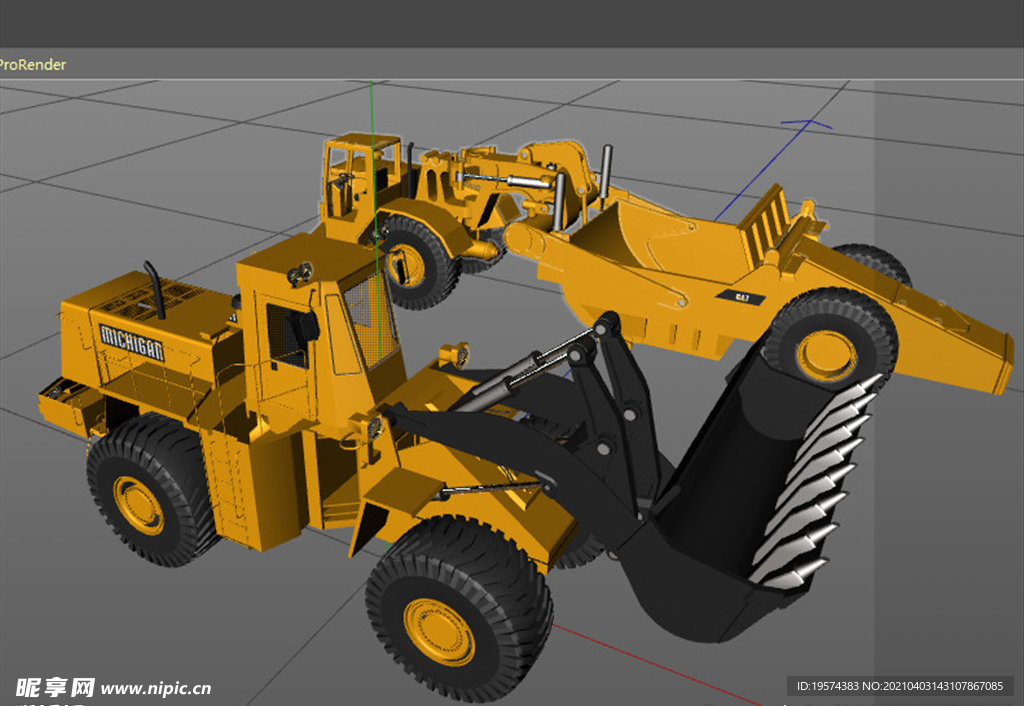 c4d模型车辆铲运机